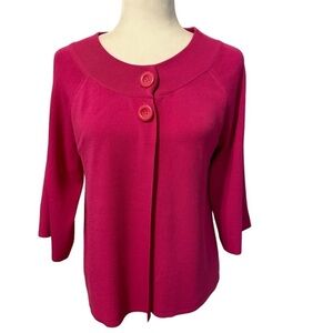 Cable & Gauge Sweater Shrug 3/4 Sleeve Pink Size Small